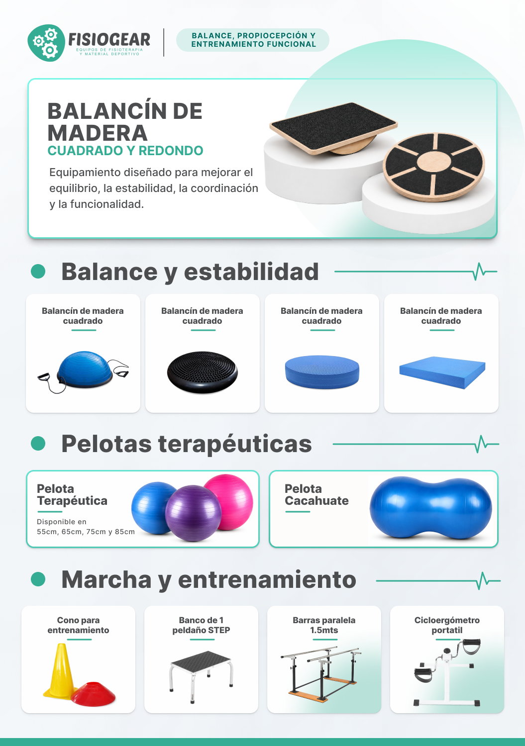 Catálogo de propiocepción y entrenamiento funcional Fisiogear
